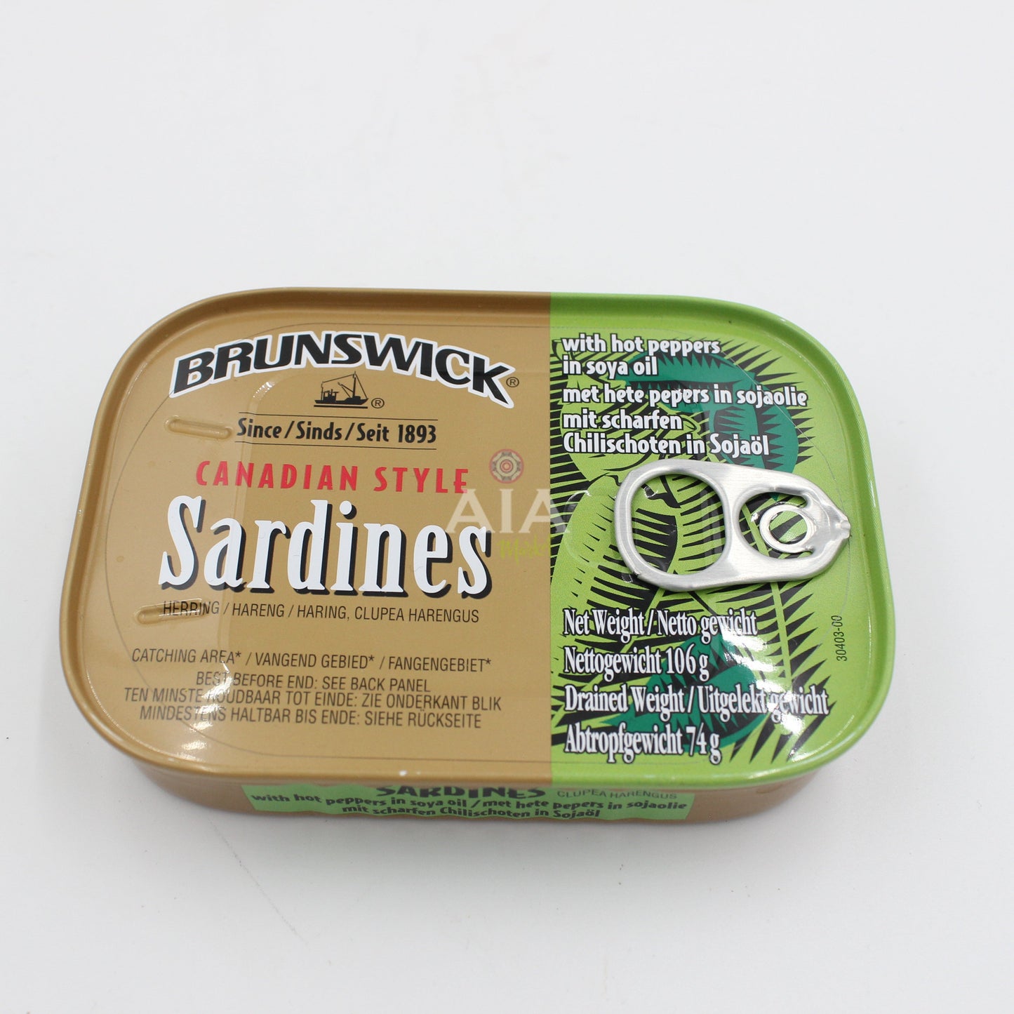 BRUNSWICK Sardinas en Aceite de Soja con Pimientos Picantes 106g